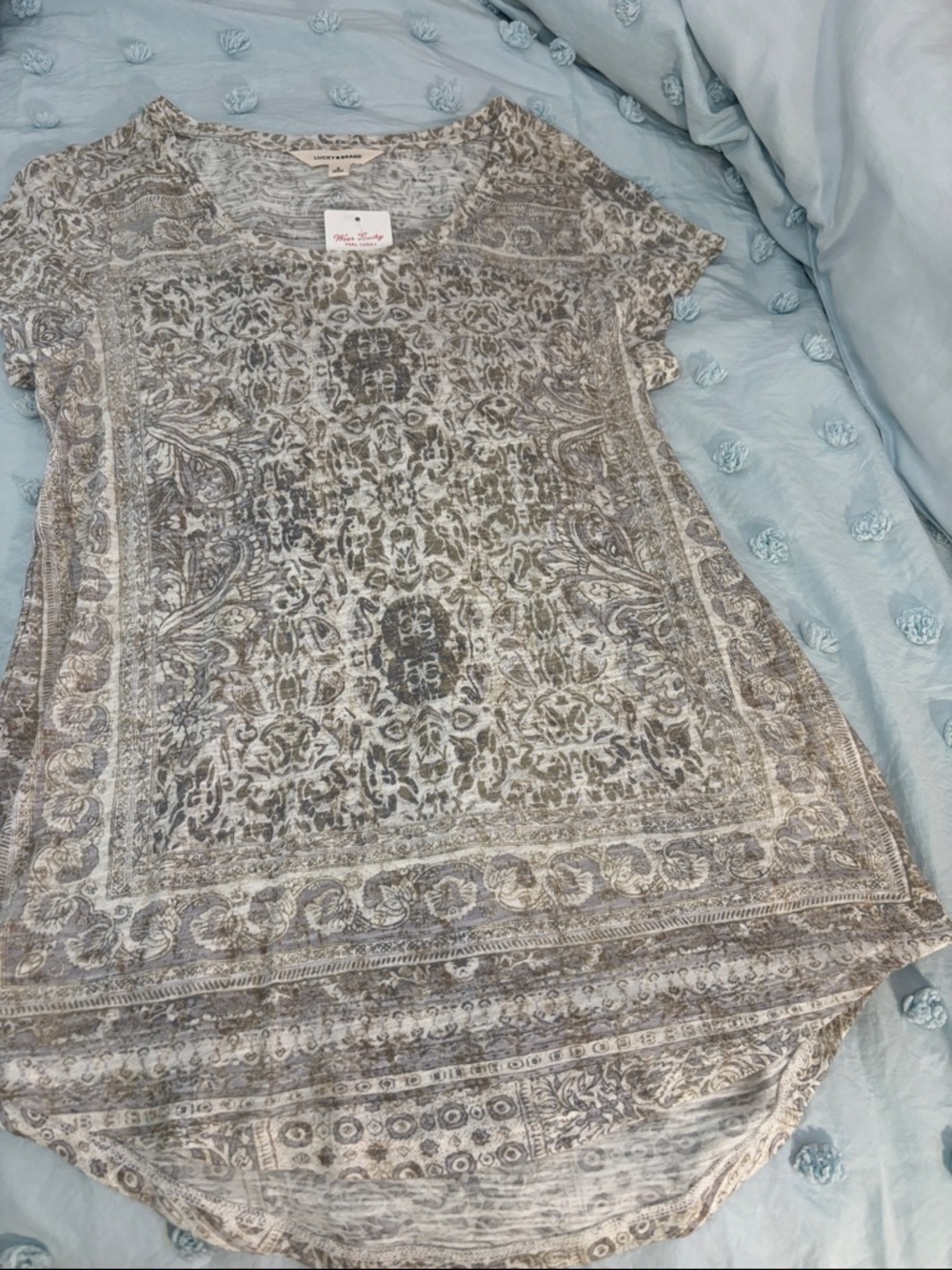 Lucky Brand Paisley Short Sleeve Tee